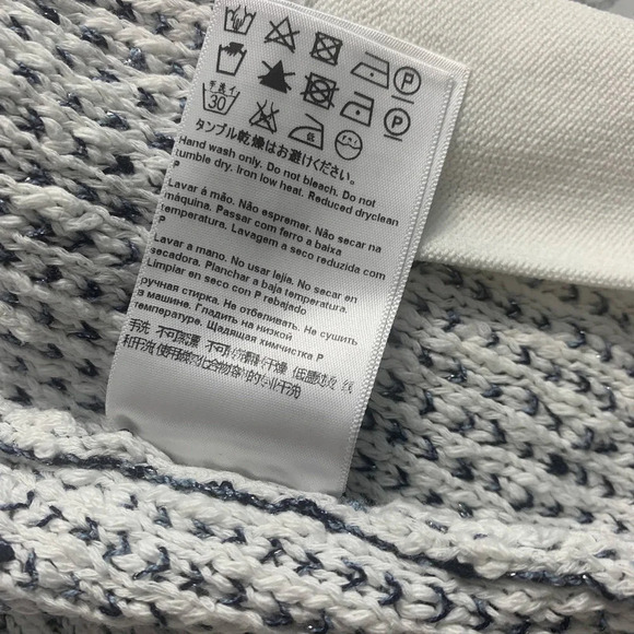 Escada Harbor Blue Tweed Fringe Knit Sweater Blazer Jacket Size US Small - Picture 11 of 11